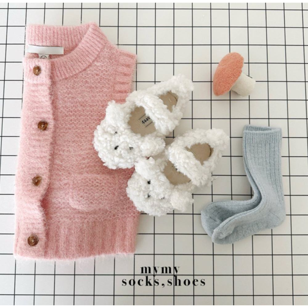 25冬 正韓 毛茸茸 小熊款 瑪莉珍鞋 娃娃鞋 平底鞋-細節圖3