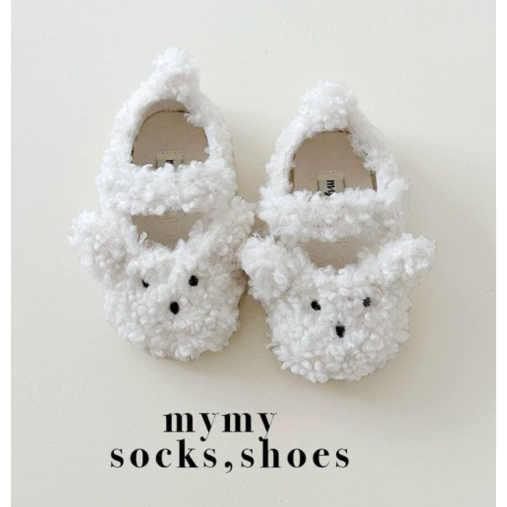 25冬 正韓 毛茸茸 小熊款 瑪莉珍鞋 娃娃鞋 平底鞋-細節圖5