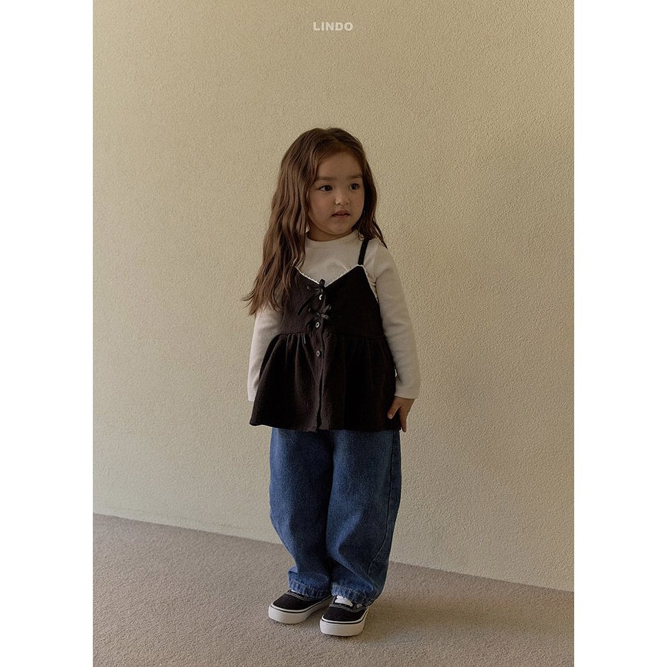 25冬 正韓 lindo  男女寶都可以的 直筒 牛仔褲-細節圖5