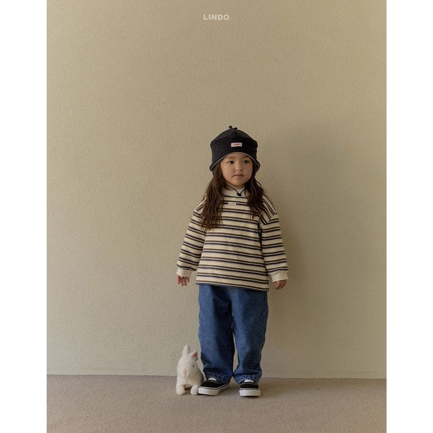 25冬 正韓 lindo  男女寶都可以的 直筒 牛仔褲-細節圖6