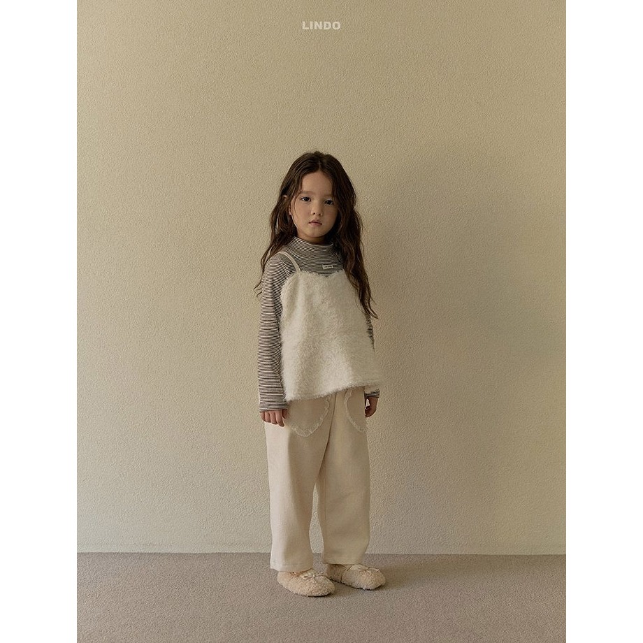 25冬 正韓 lindo heart 斜紋布 直筒褲 兩色-細節圖2