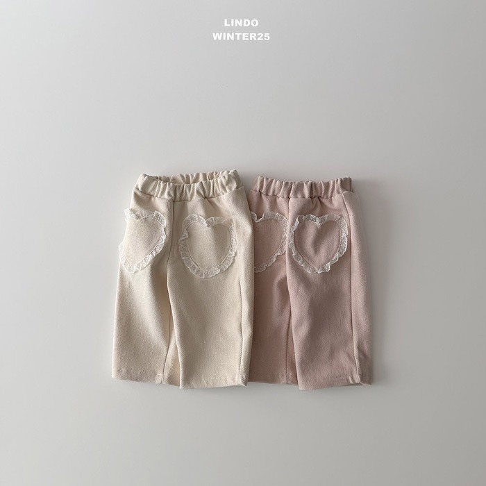 25冬 正韓 lindo heart 斜紋布 直筒褲 兩色-細節圖4