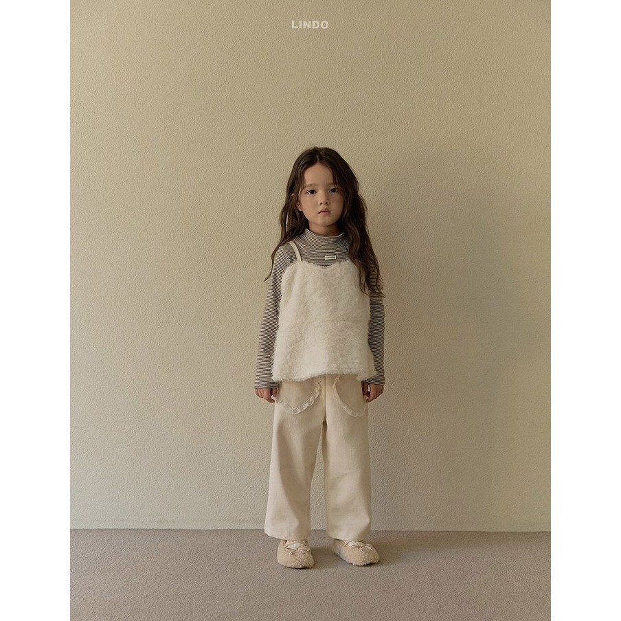 25冬 正韓 lindo 毛絨感 後蝴蝶結 細肩帶 背心 三色-細節圖3