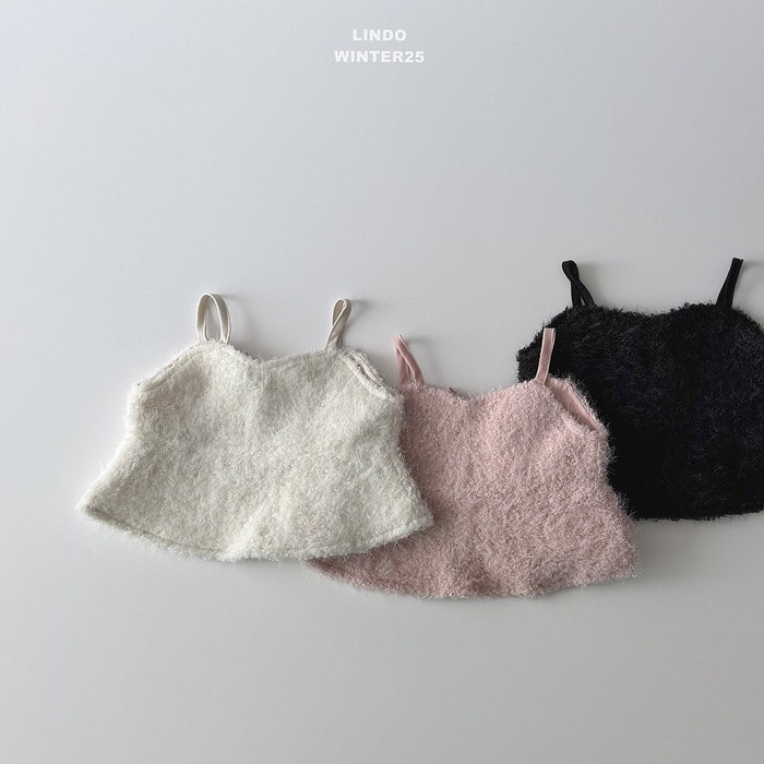 25冬 正韓 lindo 毛絨感 後蝴蝶結 細肩帶 背心 三色-細節圖6