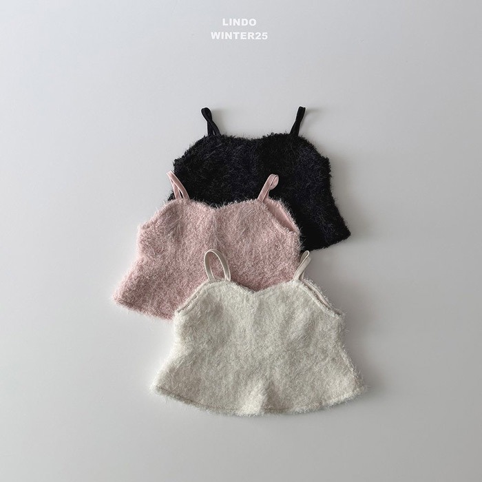 25冬 正韓 lindo 毛絨感 後蝴蝶結 細肩帶 背心 三色-細節圖7