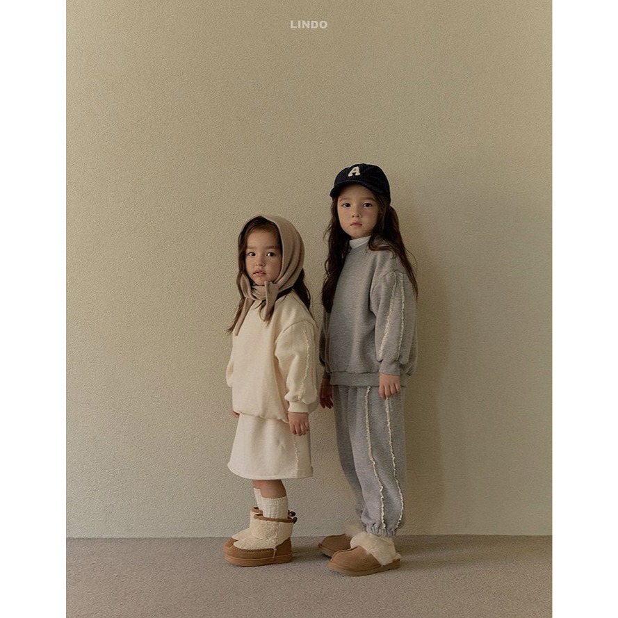 25冬 正韓 lindo 簡約 滾邊 及膝 棉裙 三色-細節圖7