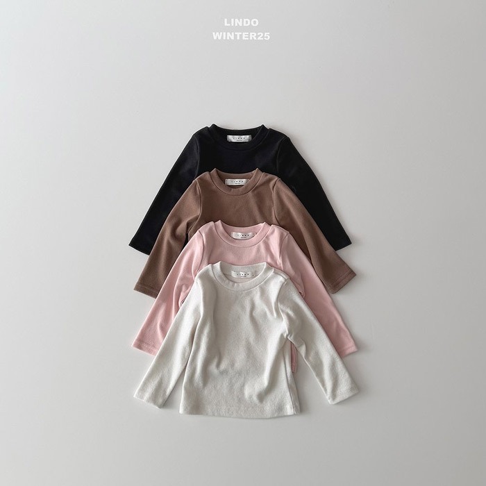 25冬 正韓 lindo 簡約 百搭 圓領Ｔ（四色）-細節圖3