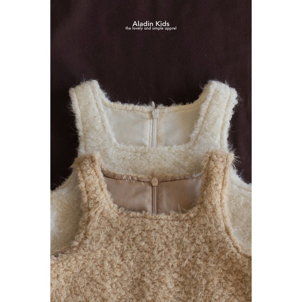 25冬 正韓 aladin 可愛ＱＱ毛 口袋洋裝 （兩色）-細節圖8