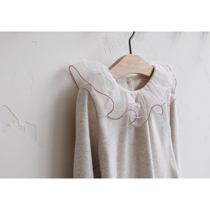 25冬 正韓 FLO 高級領口滾紗 上衣 （三色）-細節圖8