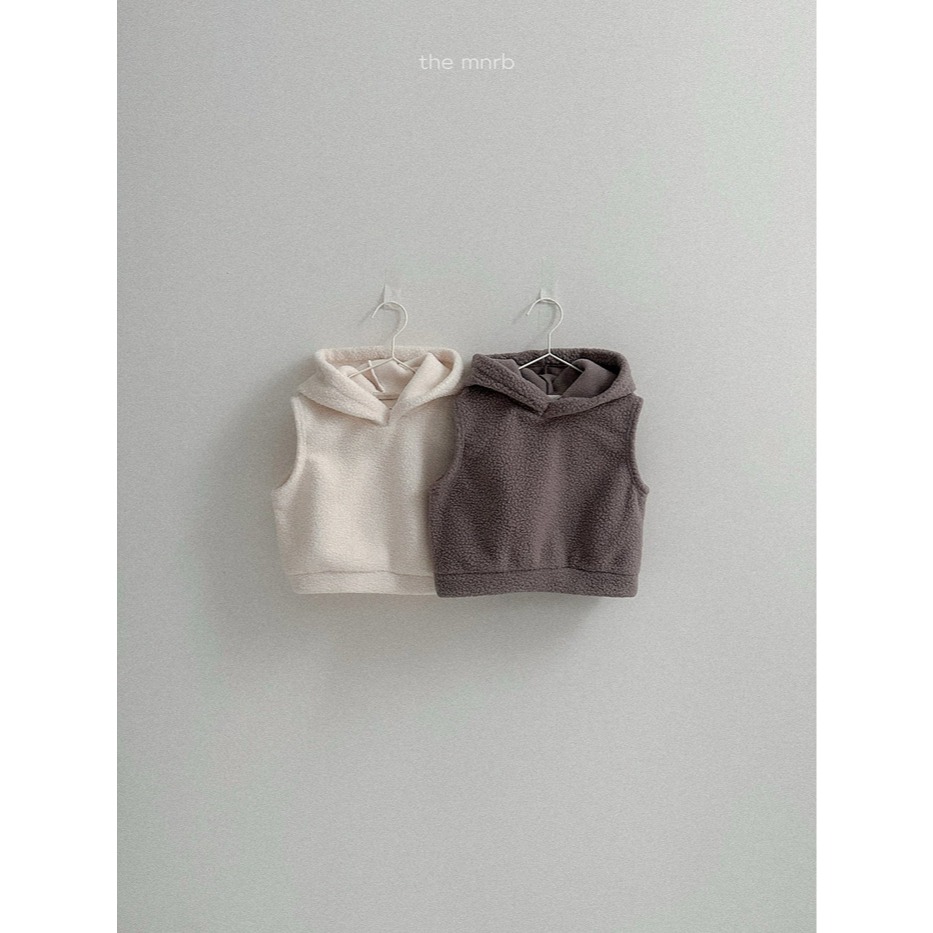 25冬 正韓 minirobe Fleece 連帽背心（兩色）-細節圖2