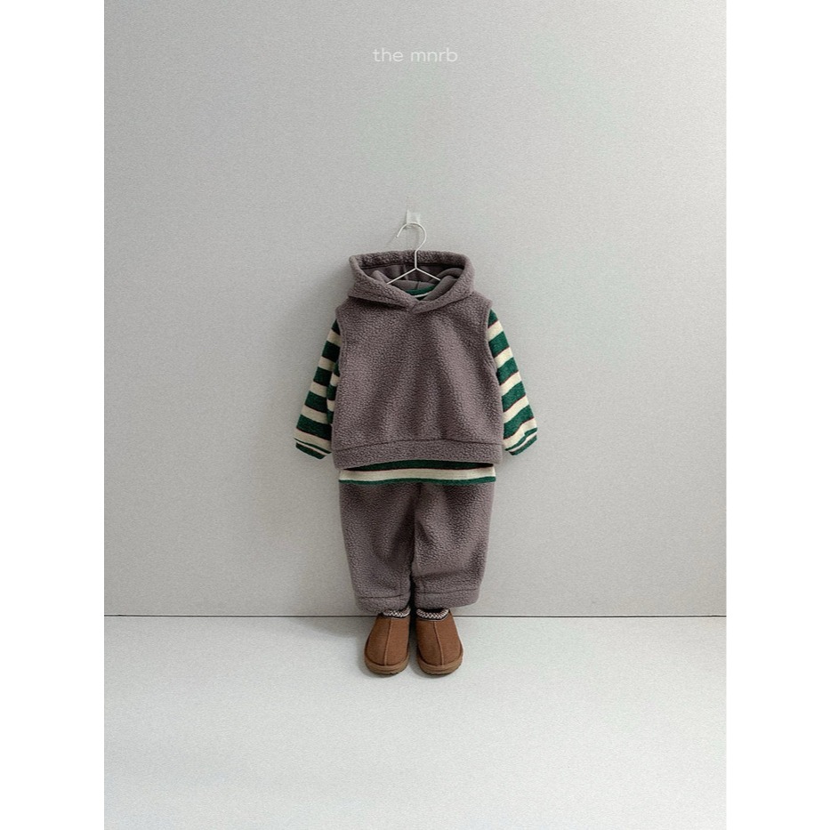 25冬 正韓 minirobe Fleece 連帽背心（兩色）-細節圖3