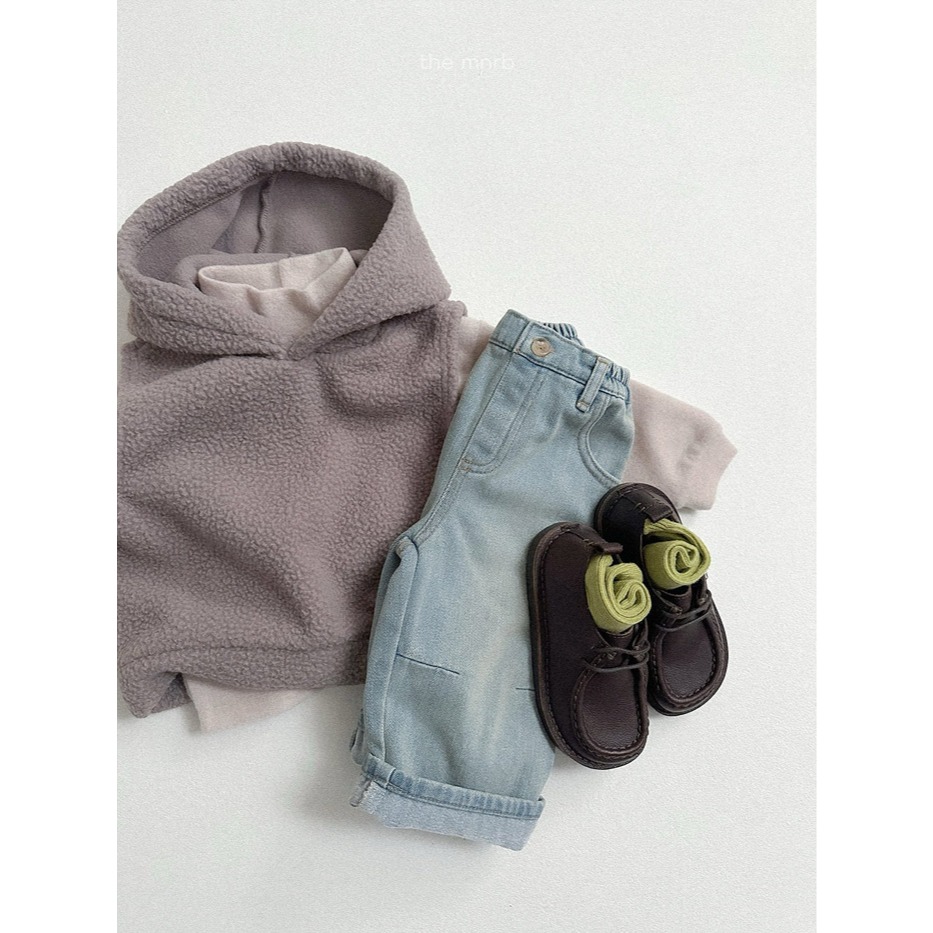 25冬 正韓 minirobe Fleece 連帽背心（兩色）-細節圖4