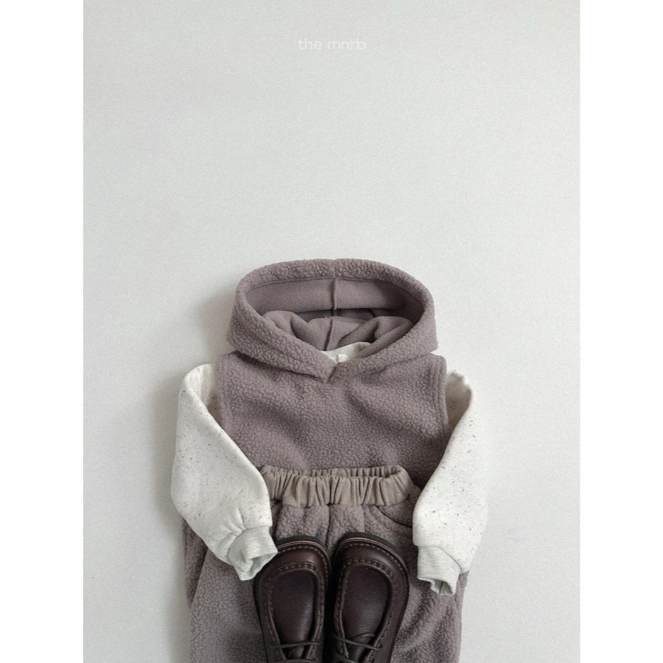 25冬 正韓 minirobe Fleece 連帽背心（兩色）-細節圖5