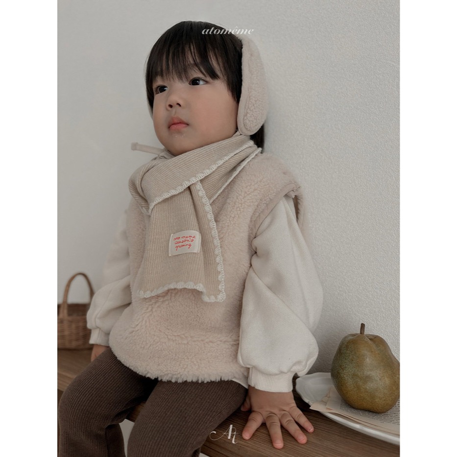 25冬 正韓 atomeme 質感刺繡邊 圍巾（兩色）-細節圖4