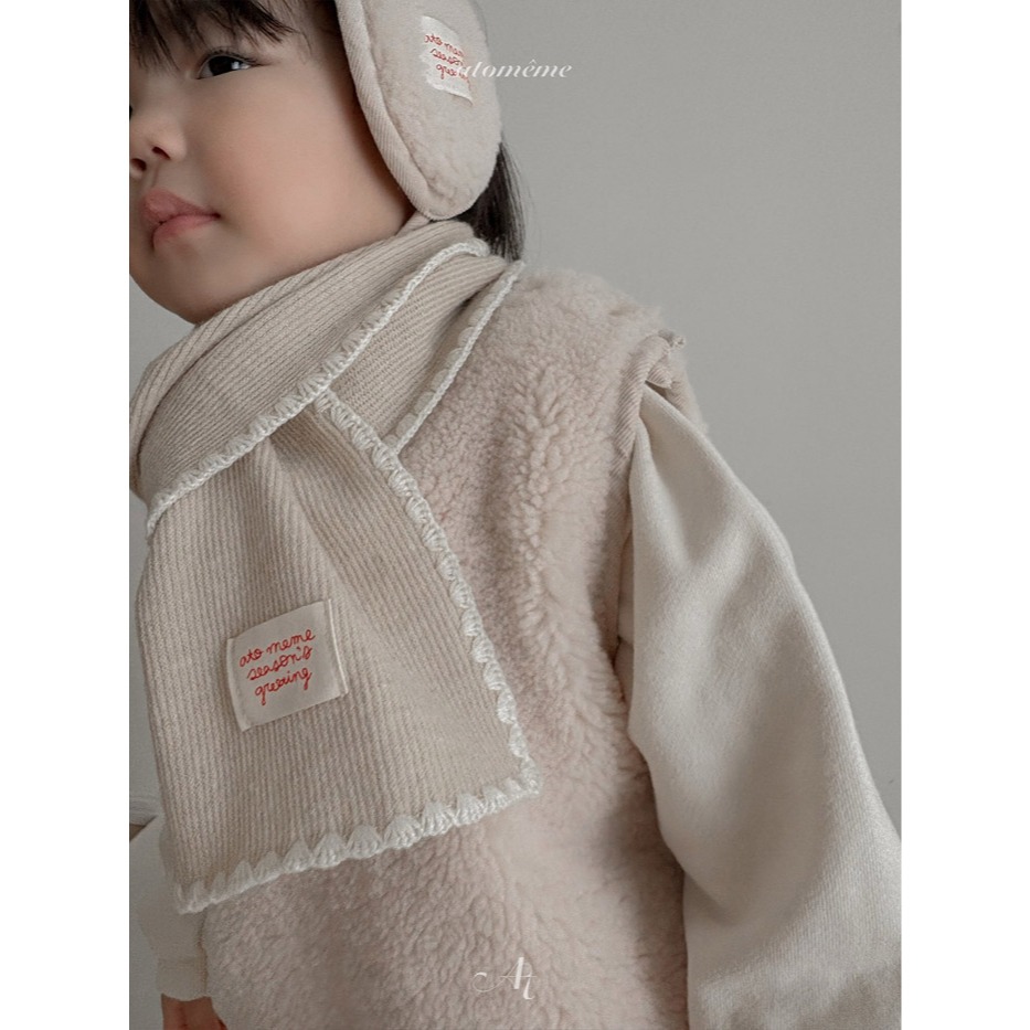 25冬 正韓 atomeme 質感刺繡邊 圍巾（兩色）-細節圖8