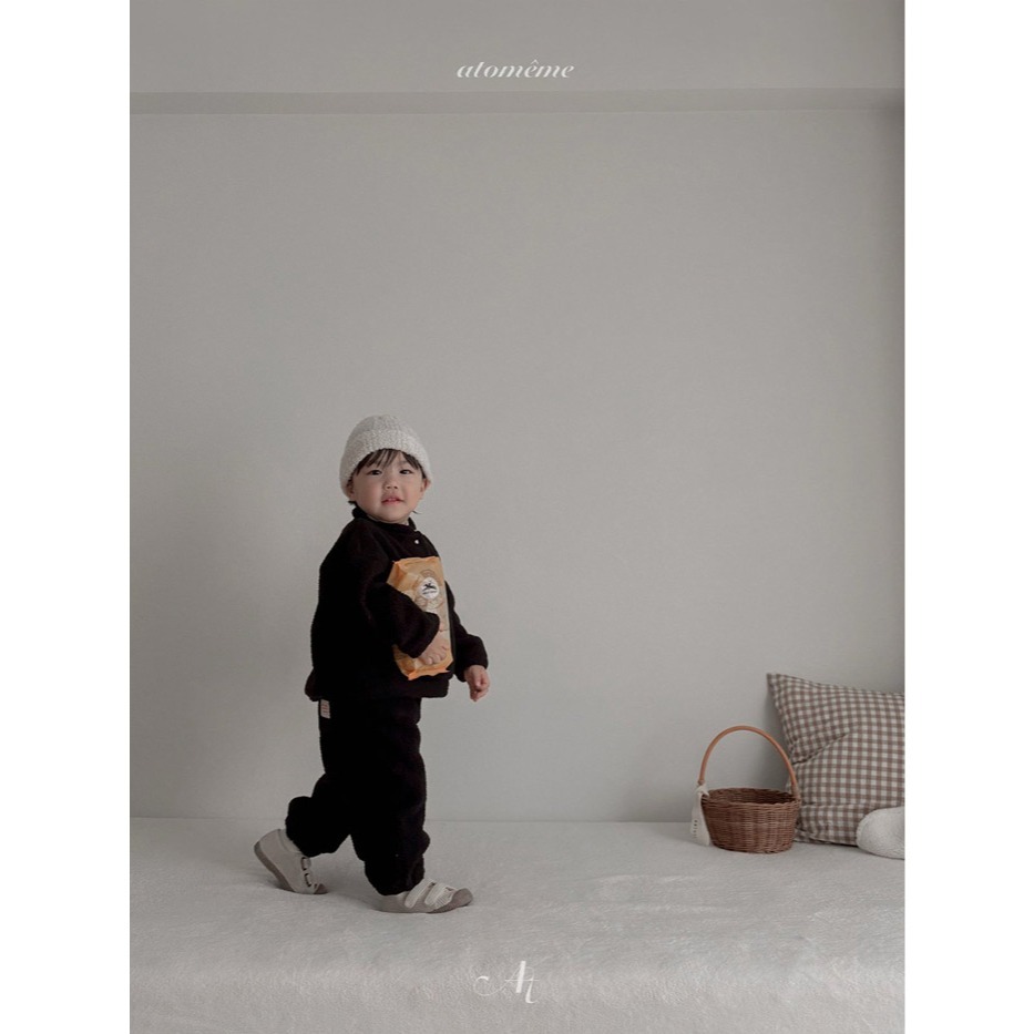 25冬 正韓 atomeme Fleece 立領滾邊配色上衣（兩色）-細節圖7