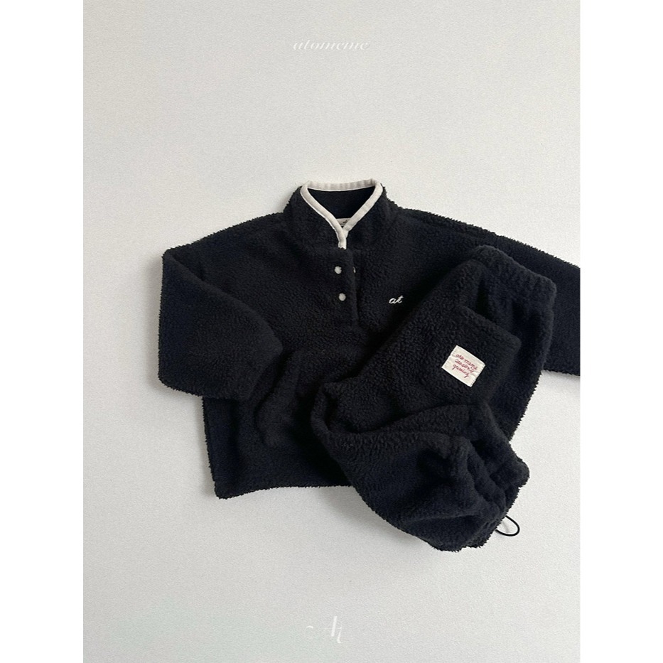25冬 正韓 atomeme Fleece 立領滾邊配色上衣（兩色）-細節圖8