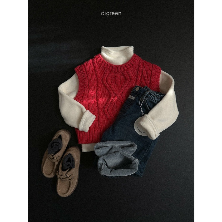 25冬 正韓 digreen 百搭款 麻花背心（兩色）-細節圖7