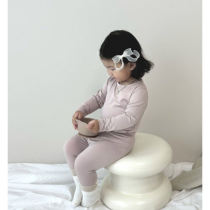 韓國 NUNUBIEL 韓國製 兒童發熱衣套裝 (上衣+褲子) 居家服 兒童上衣 (大童區）-細節圖3