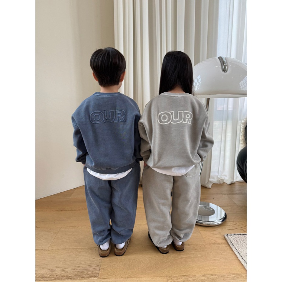 25冬 正韓 our 美式水洗 大學Ｔ套裝（三色）自留墨-細節圖4