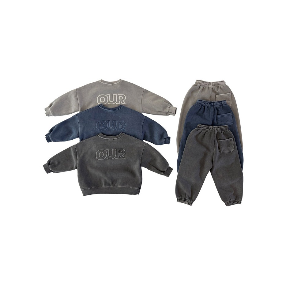 25冬 正韓 our 美式水洗 大學Ｔ套裝（三色）自留墨-細節圖8