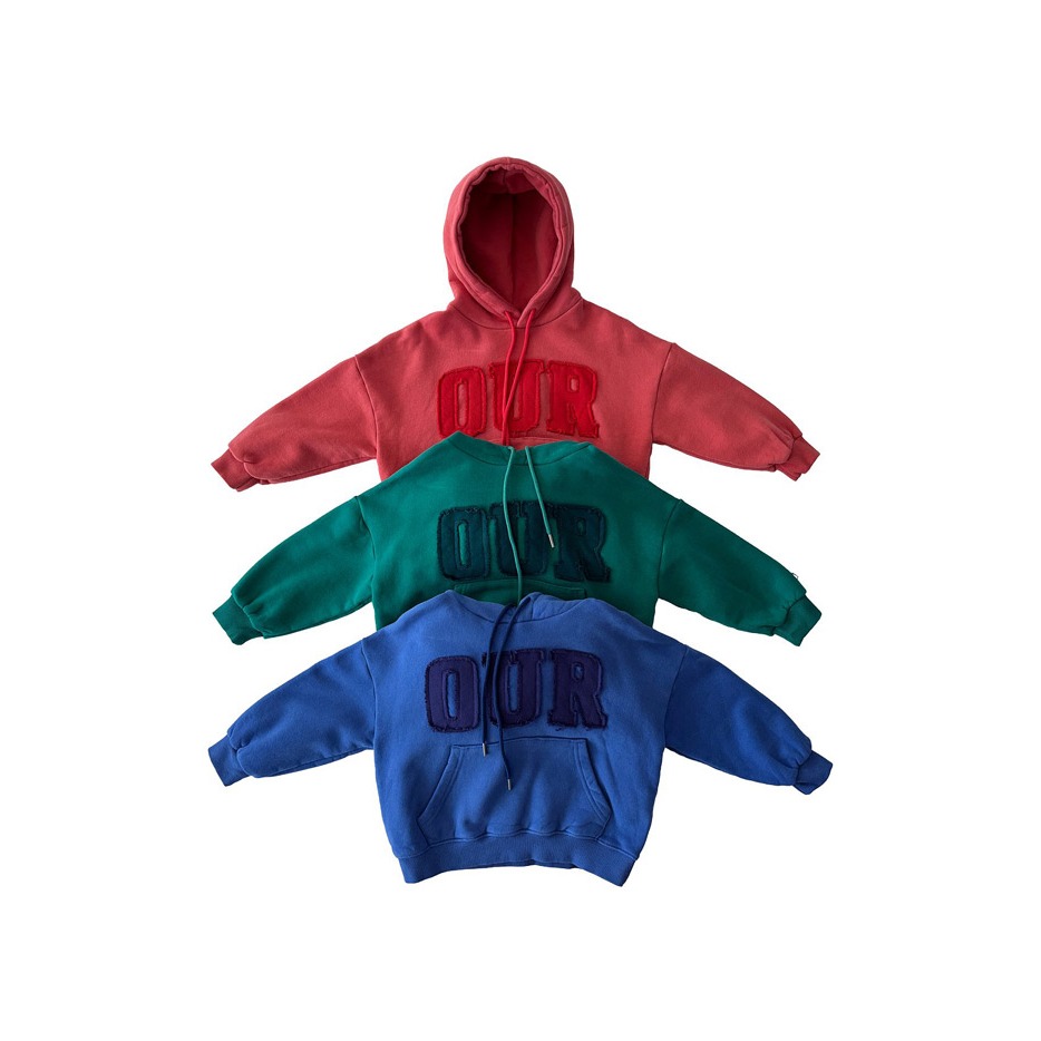 25冬 正韓 our 飽和色 連帽大學Ｔ（三色）-細節圖5