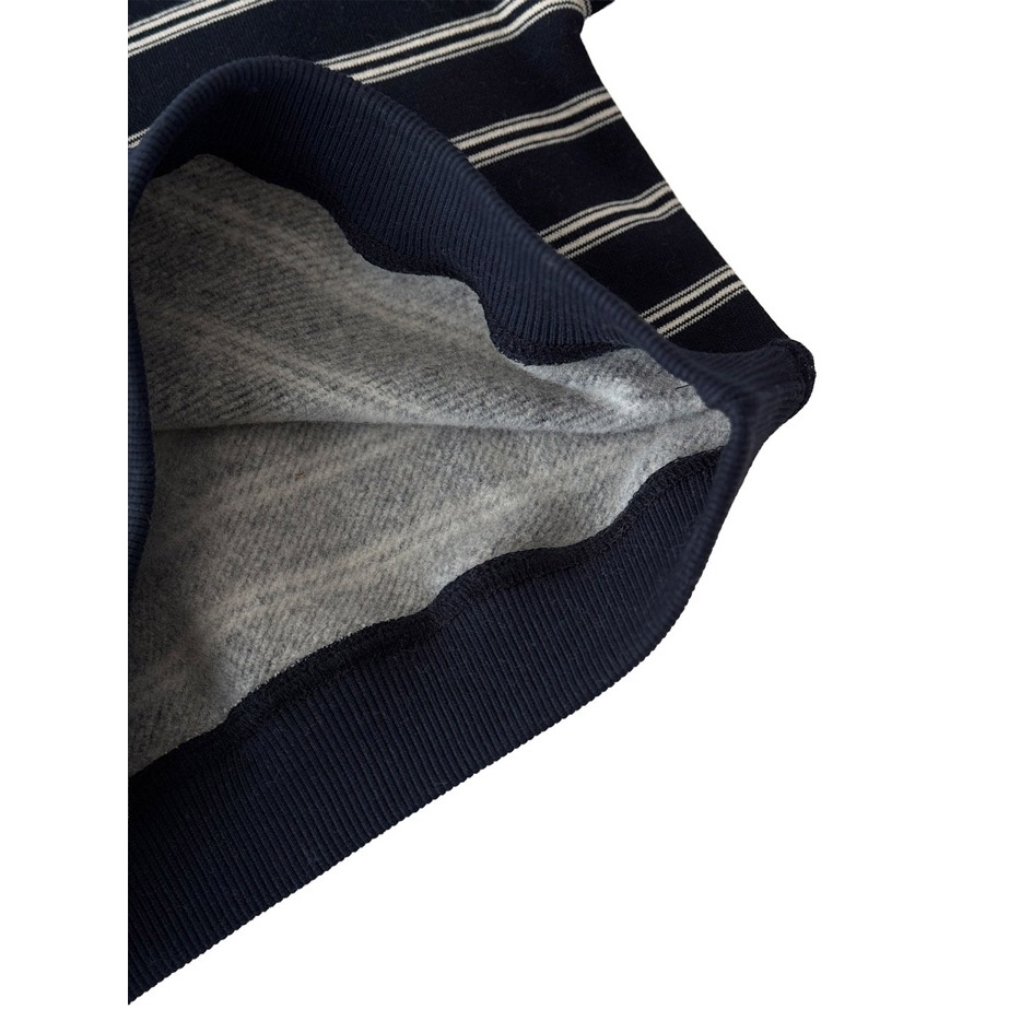 25冬 正韓 our 刷毛 條紋 大學Ｔ（三色）自留棕-細節圖3