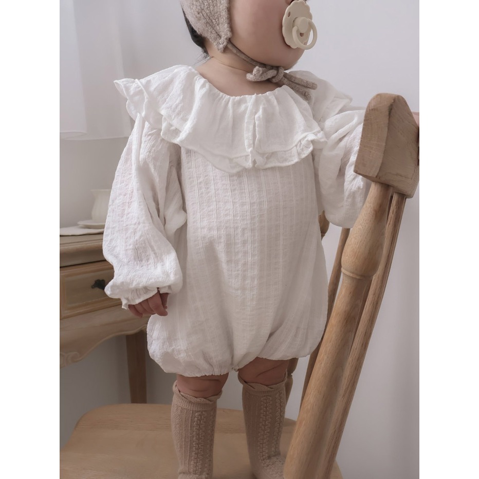 26春 正韓 mimimaeket 荷葉邊 質感包屁衣 （兩色）-細節圖2