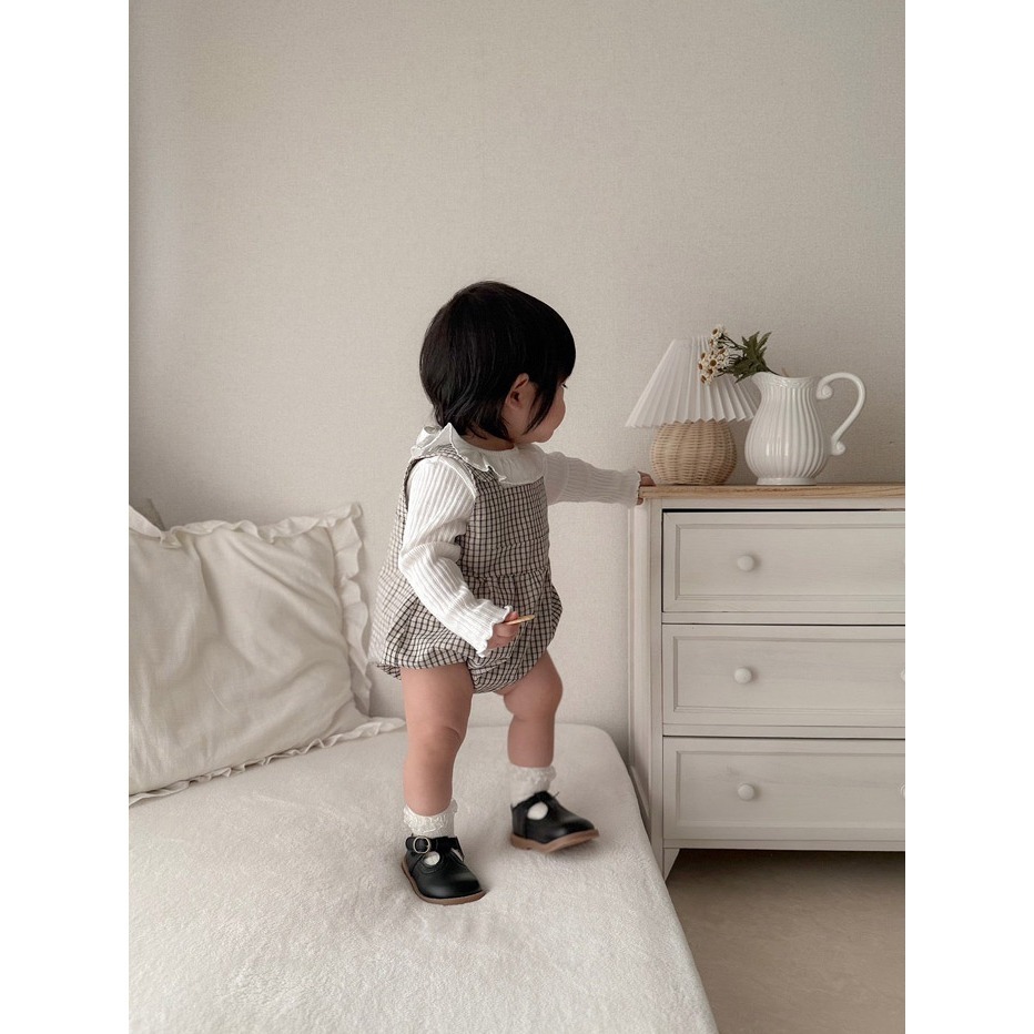 26春 正韓 mimimarket  經典格紋 包屁衣 （兩色）-細節圖2