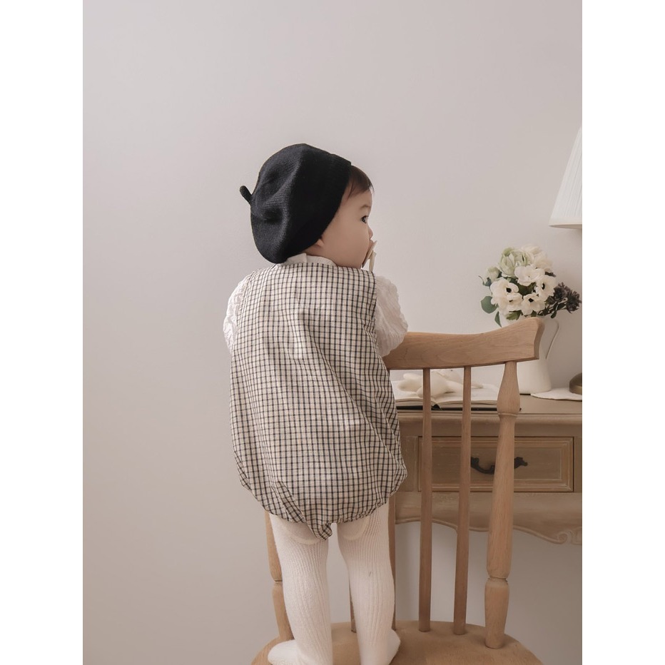 26春 正韓 mimimarket  經典格紋 包屁衣 （兩色）-細節圖3