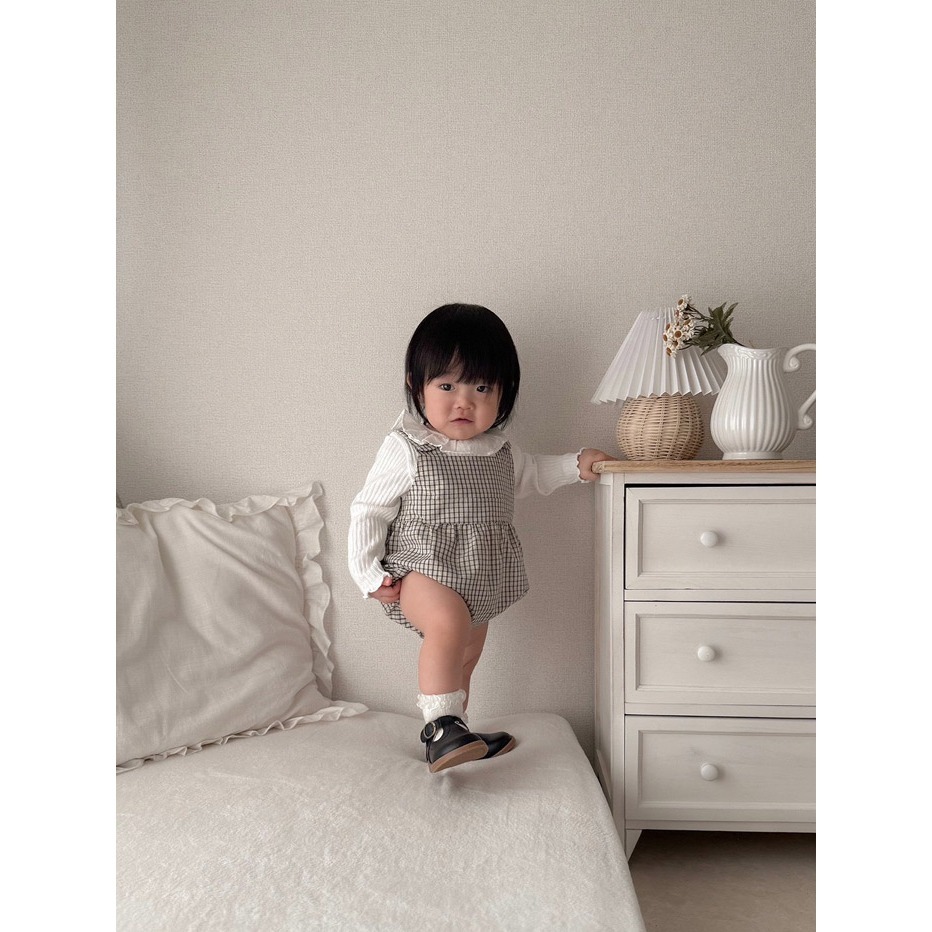 26春 正韓 mimimarket  經典格紋 包屁衣 （兩色）-細節圖4