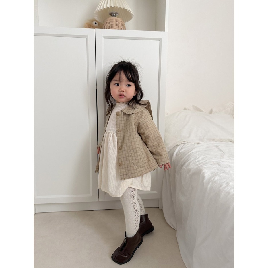 26春 正韓 mimimarket 學院風格紋  外套（兩色）-細節圖2