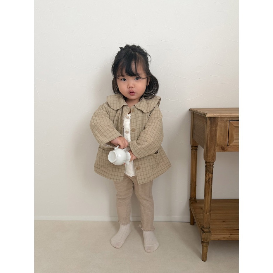 26春 正韓 mimimarket 學院風格紋  外套（兩色）-細節圖3