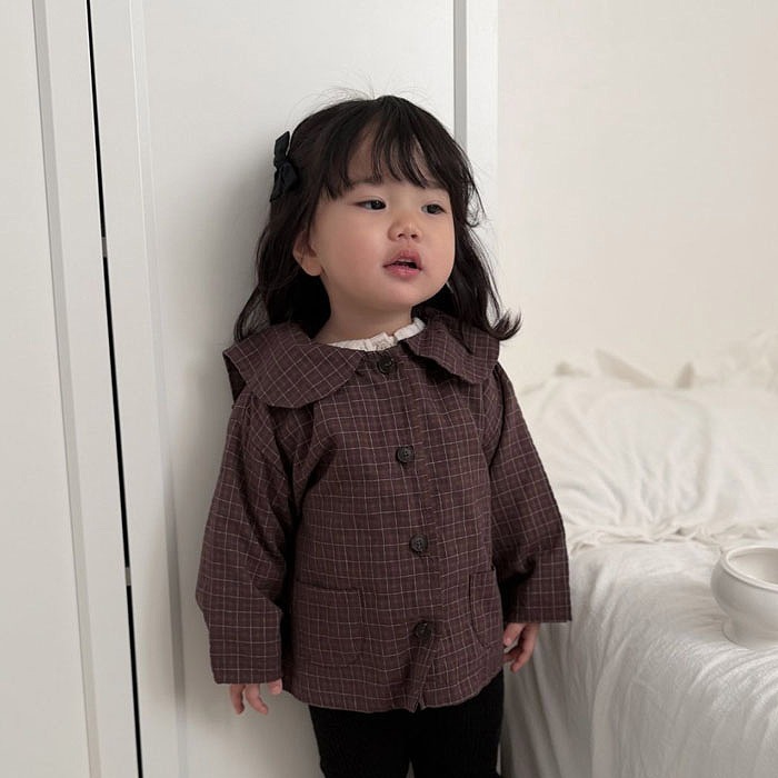 26春 正韓 mimimarket 學院風格紋  外套（兩色）-細節圖6