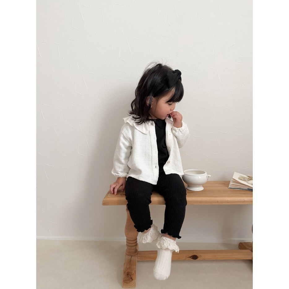 26春 正韓 mimimarket 羅紋木耳邊 內搭褲（兩色）-細節圖2