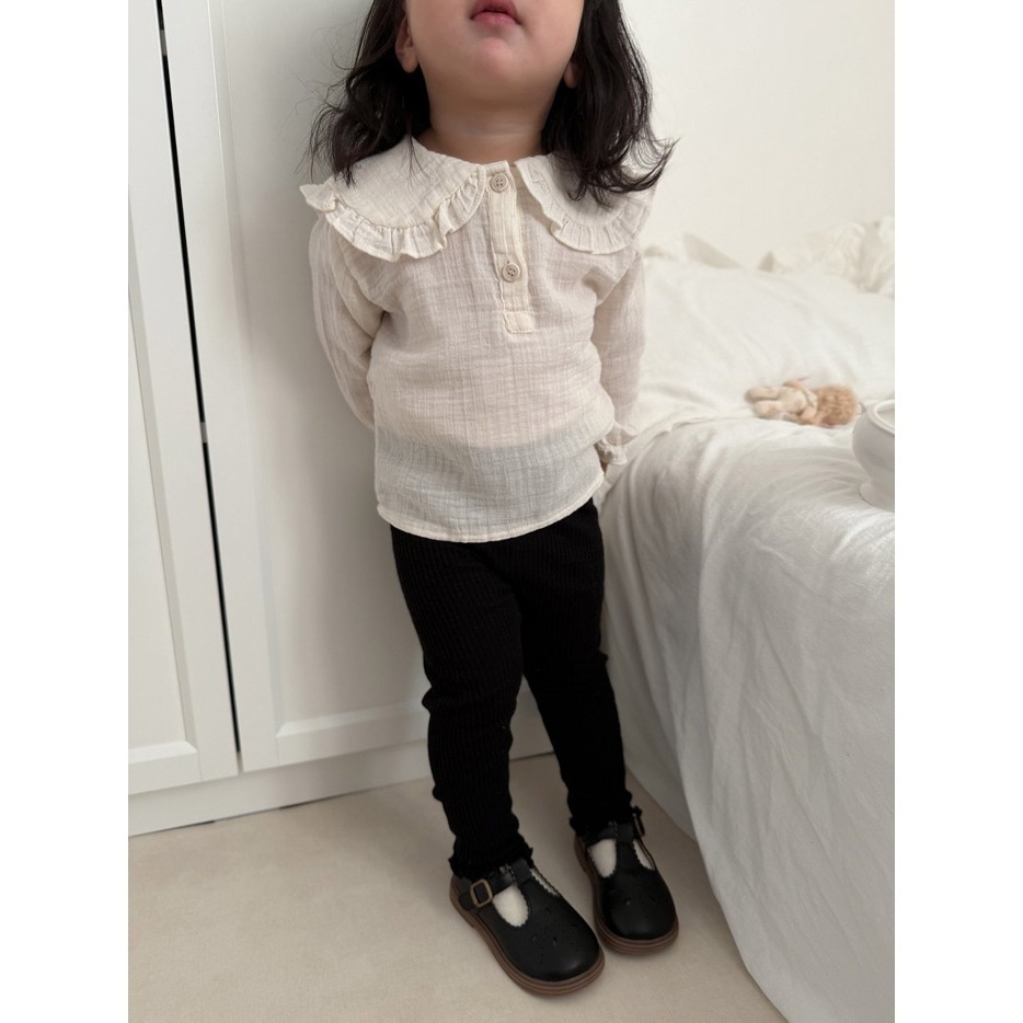 26春 正韓 mimimarket 羅紋木耳邊 內搭褲（兩色）-細節圖3