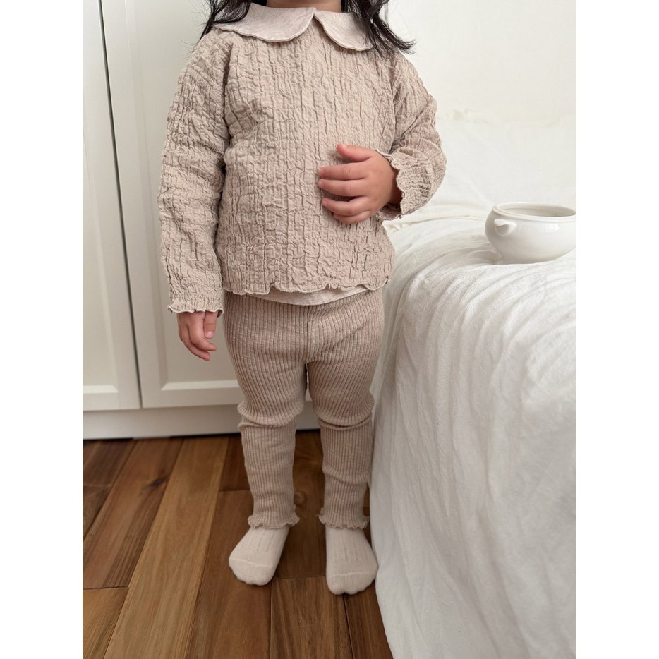 26春 正韓 mimimarket 羅紋木耳邊 內搭褲（兩色）-細節圖5