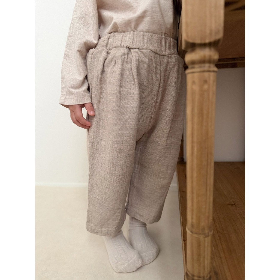 26春 正韓 mimimarket 日系簡約 棉麻長褲（兩色）-細節圖3