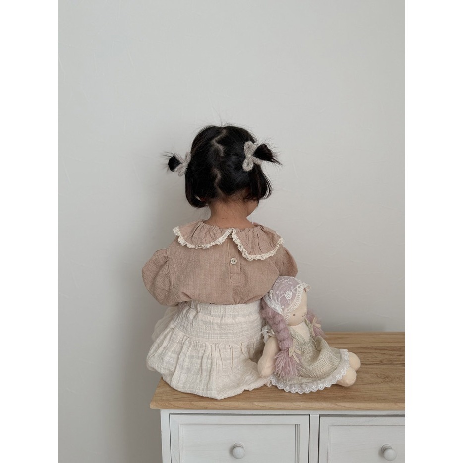 26春 正韓 mimimarket 高質感 布蕾波浪領上衣（兩色）-細節圖5