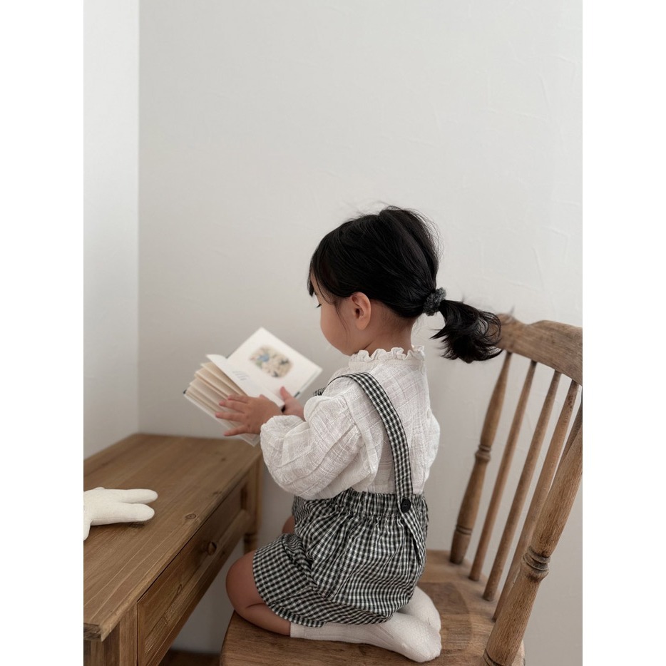 26春 正韓 mimimarket 宮廷小立領 壓紋上衣（兩色）-細節圖5