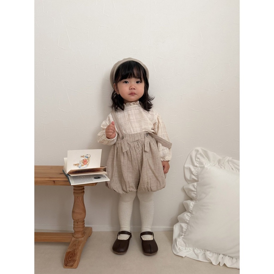 26春 正韓 mimimarket 宮廷小立領 壓紋上衣（兩色）-細節圖7