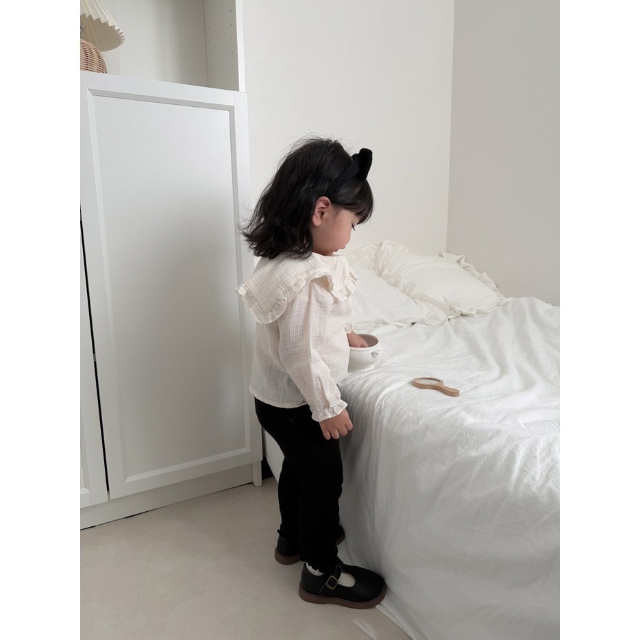 26春 正韓 mimimarket 公主大翻領 開扣上衣（兩色）-細節圖2