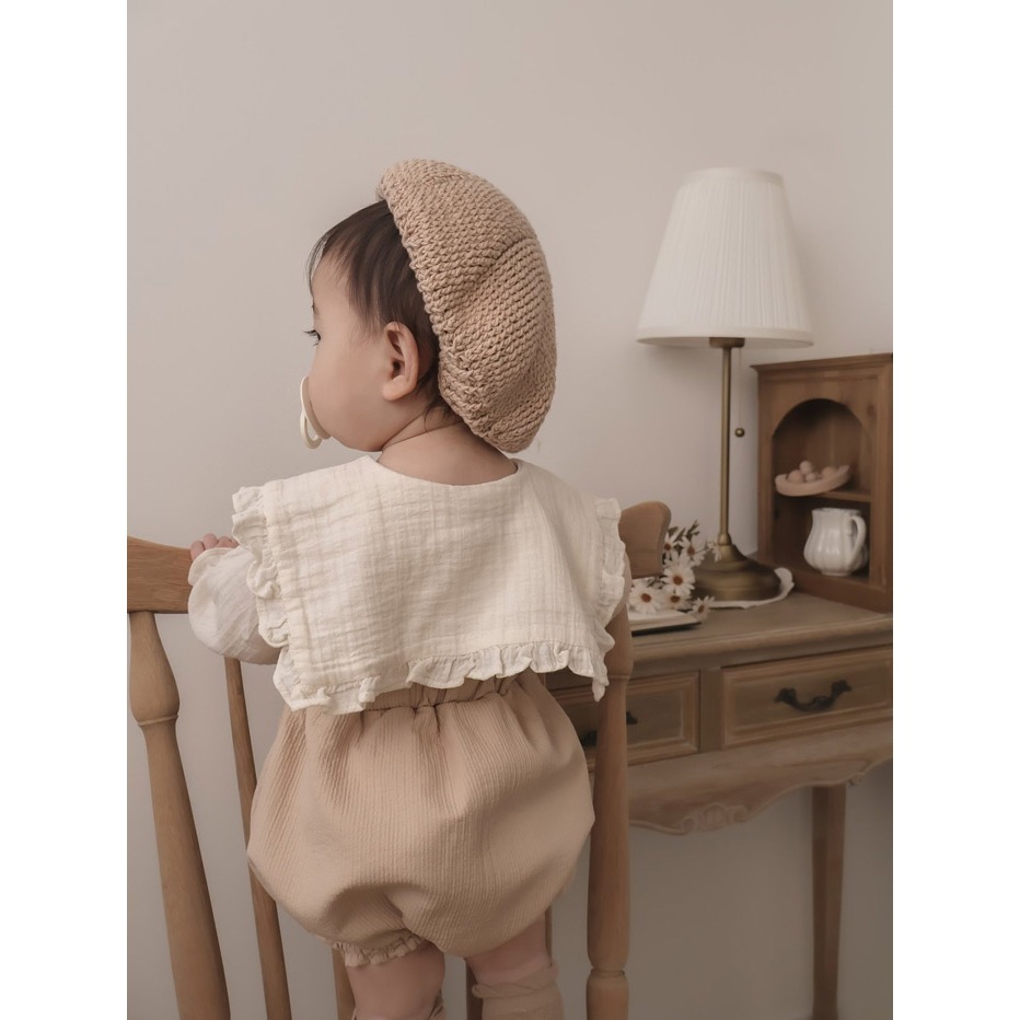 26春 正韓 mimimarket 公主大翻領 開扣上衣（兩色）-細節圖3