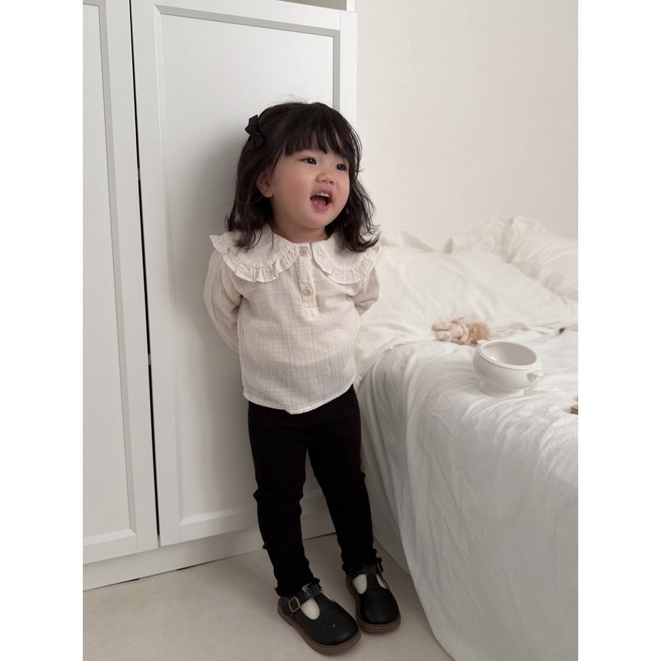 26春 正韓 mimimarket 公主大翻領 開扣上衣（兩色）-細節圖5