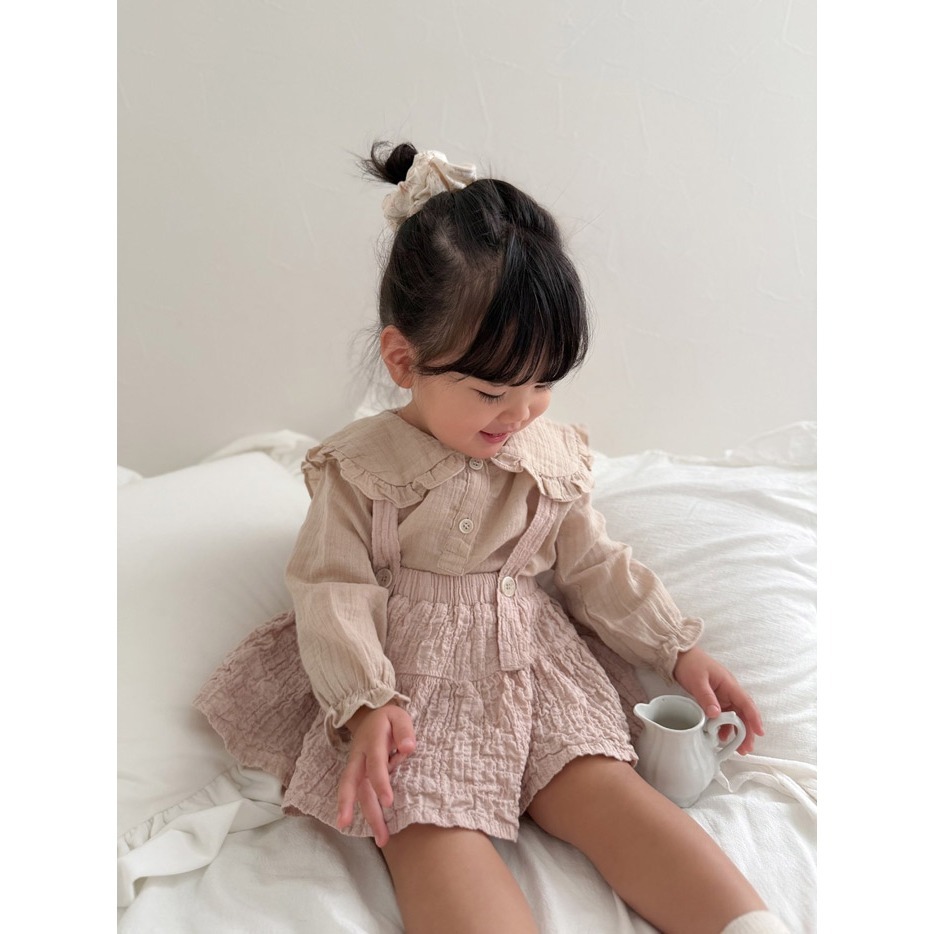 26春 正韓 mimimarket 公主大翻領 開扣上衣（兩色）-細節圖7