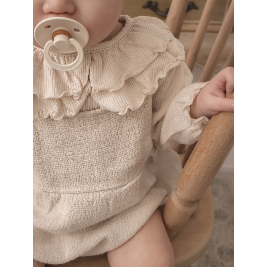 26春 正韓 mimimarket  棉花糖 柔軟 羅紋波浪領 上衣（兩色）-細節圖8