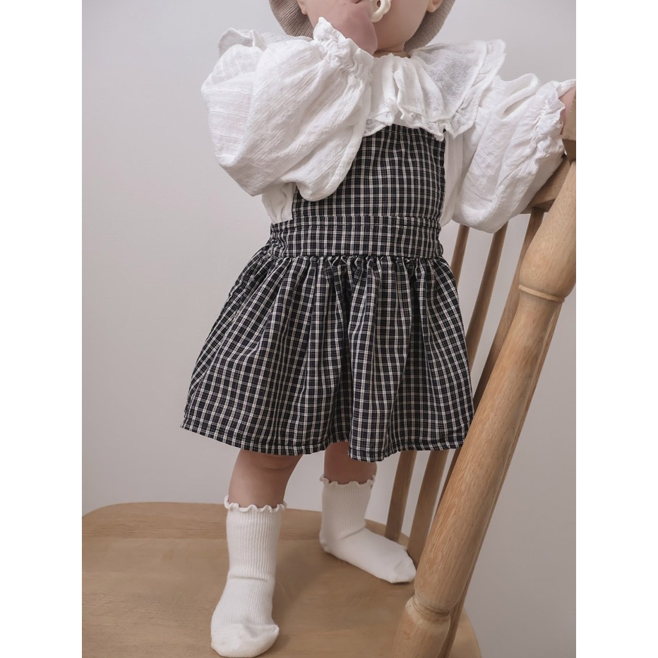 26春 正韓 mimimarket  Little Garden 格紋洋裝（兩色）-細節圖5