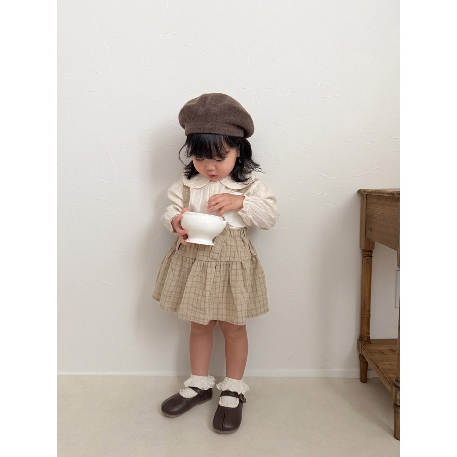 26春 正韓 mimimarket Meadow Days 格紋 吊帶裙（三色）-細節圖4