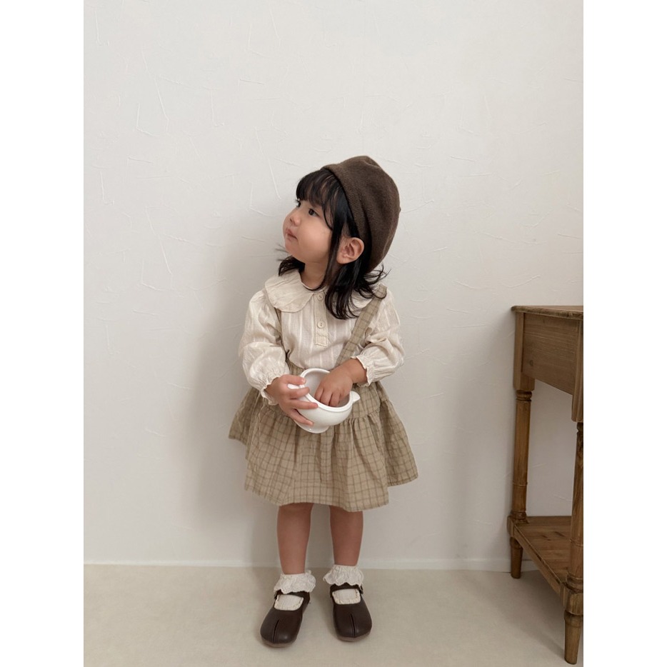 26春 正韓 mimimarket Meadow Days 格紋 吊帶裙（三色）-細節圖5