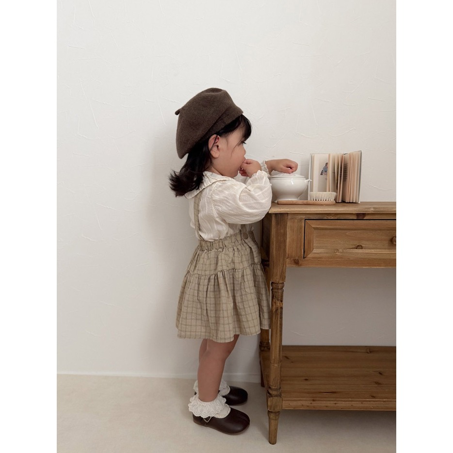 26春 正韓 mimimarket Meadow Days 格紋 吊帶裙（三色）-細節圖6